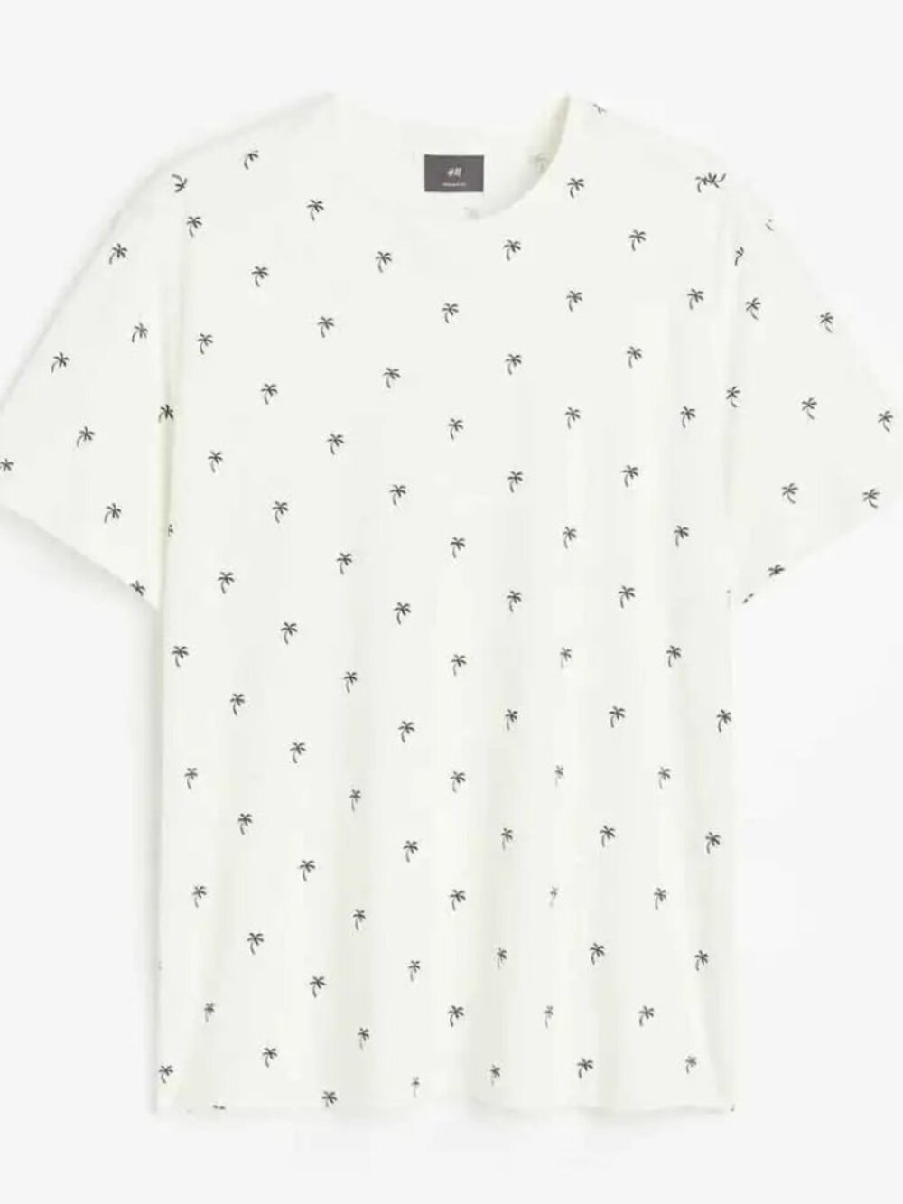 Denim & Flower Men's White Palm Tree Tee
